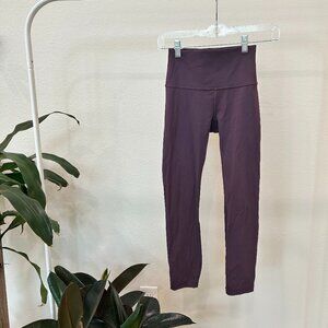LULULEMON WUNDER UNDER SIZE 2 PURPLE LEGGINGS GOOD CONDITION